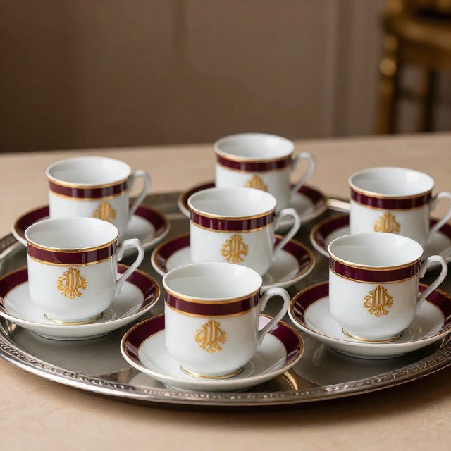 Tuğralı Türk Kahvesi Fincan Seti (6'lı)